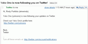 A recent email from Twitter - click to enlarge